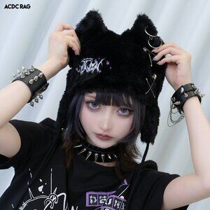 ACDC RAG - Baby Punk Devil Punk Cat Ear Faux Fur Hat